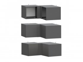 Антресоль (АН50+АН75+планка) Эккервуд (графит) в Кабинетном - kabinetnoe.mebel-nsk.ru | фото