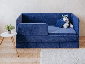 Диван-кровать Happy (синий) в Кабинетном - kabinetnoe.mebel-nsk.ru | фото