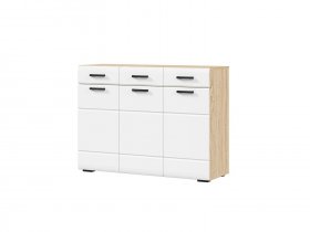 Комод 1200 КМ-01 Либерти (дуб сонома/белый глянец) в Кабинетном - kabinetnoe.mebel-nsk.ru | фото