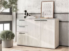 Комод Стандарт-3 NEW (дуб крафт белый) в Кабинетном - kabinetnoe.mebel-nsk.ru | фото