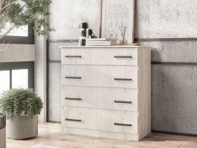 Комод Стандарт-6 NEW (дуб крафт белый) в Кабинетном - kabinetnoe.mebel-nsk.ru | фото
