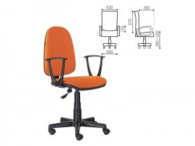 Кресло BRABIX Prestige Start MG-312, эргономичная спинка, ткань, оранжевое в Кабинетном - kabinetnoe.mebel-nsk.ru | фото