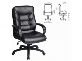 Кресло офисное BRABIX Supreme EX-503, экокожа, черное в Кабинетном - kabinetnoe.mebel-nsk.ru | фото