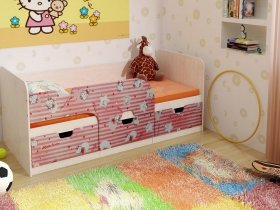 Кровать детская с ящиками 1,86 Минима Hello Kitty в Кабинетном - kabinetnoe.mebel-nsk.ru | фото