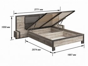 Кровать двуспальная 1,6м с под.мех. Клео в Кабинетном - kabinetnoe.mebel-nsk.ru | фото