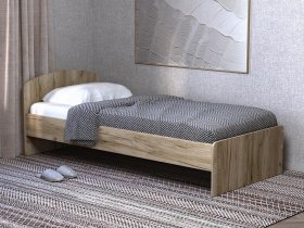 Кровать односпальная 80 с низкой спинкой (дуб крафт серый) в Кабинетном - kabinetnoe.mebel-nsk.ru | фото