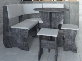 Кухонный уголок Лотос  (цемент темный к/з White) в Кабинетном - kabinetnoe.mebel-nsk.ru | фото