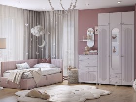 Модульная детская Милана (белое дерево/сакура) в Кабинетном - kabinetnoe.mebel-nsk.ru | фото