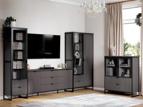 Модульная гостиная Нора (металл бруклин/графит) в Кабинетном - kabinetnoe.mebel-nsk.ru | фото