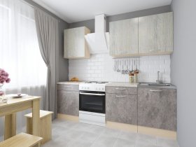 Модульная кухня Йота (пикард/цемент) в Кабинетном - kabinetnoe.mebel-nsk.ru | фото