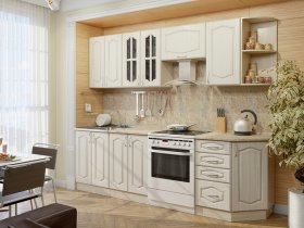 Модульная кухня Классика-1 (дуб молочный) в Кабинетном - kabinetnoe.mebel-nsk.ru | фото