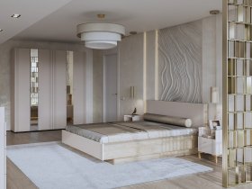 Модульная спальня Одетта (дуб эндгрей/меланж) в Кабинетном - kabinetnoe.mebel-nsk.ru | фото