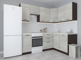 Модульная угловая кухня 1,4м*2,1м Лада (пикард) в Кабинетном - kabinetnoe.mebel-nsk.ru | фото
