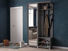 Прихожая «Ларго-2» (графит серый) в Кабинетном - kabinetnoe.mebel-nsk.ru | фото