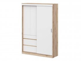 Шкаф-купе (1,5м) Брауни (дуб делано/белый) в Кабинетном - kabinetnoe.mebel-nsk.ru | фото