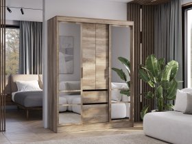 Шкаф-купе ШКК-06 Энигма (венге/дуб каньон) в Кабинетном - kabinetnoe.mebel-nsk.ru | фото