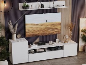 Стенка «Сильвия» (белый ясень) в Кабинетном - kabinetnoe.mebel-nsk.ru | фото