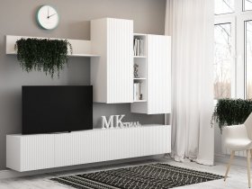 Стенка Сканди (белый) в Кабинетном - kabinetnoe.mebel-nsk.ru | фото