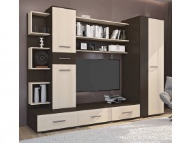 Стенка Верона (дуб венге/дуб молочный) в Кабинетном - kabinetnoe.mebel-nsk.ru | фото
