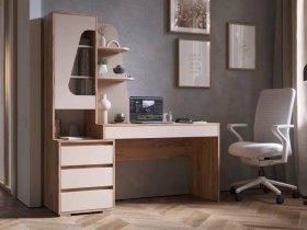 Стол компьютерный Пифагор (дуб вотан/кашемир) в Кабинетном - kabinetnoe.mebel-nsk.ru | фото