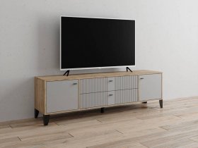 Тумба под ТВ Парус-10 (дуб крафт серый/серый) в Кабинетном - kabinetnoe.mebel-nsk.ru | фото