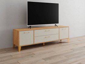 Тумба под ТВ Парус-13 (дуб крафт золотой/кашемир) в Кабинетном - kabinetnoe.mebel-nsk.ru | фото