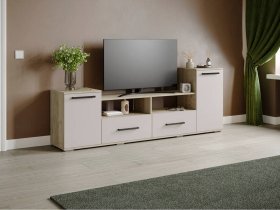 Тумба под ТВ Парус-2 (дуб крафт серый/кашемир) в Кабинетном - kabinetnoe.mebel-nsk.ru | фото