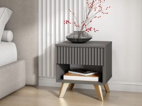 Тумба прикроватная Эккервуд (графит) в Кабинетном - kabinetnoe.mebel-nsk.ru | фото