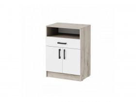 Тумба ТБ-1 Вега (дуб крафт серый/белый) в Кабинетном - kabinetnoe.mebel-nsk.ru | фото